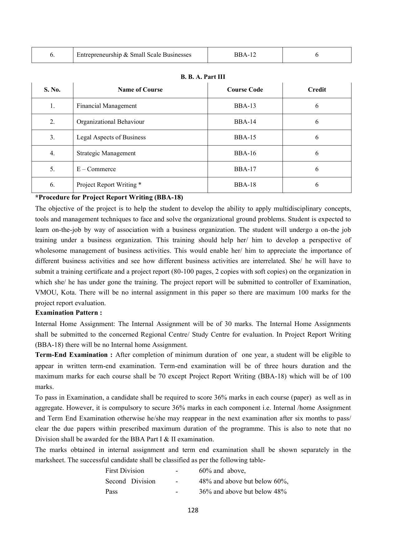 Vardhaman Mahaveer Open University (VMOU) Kota Prospectus 2021-22 - Page 128