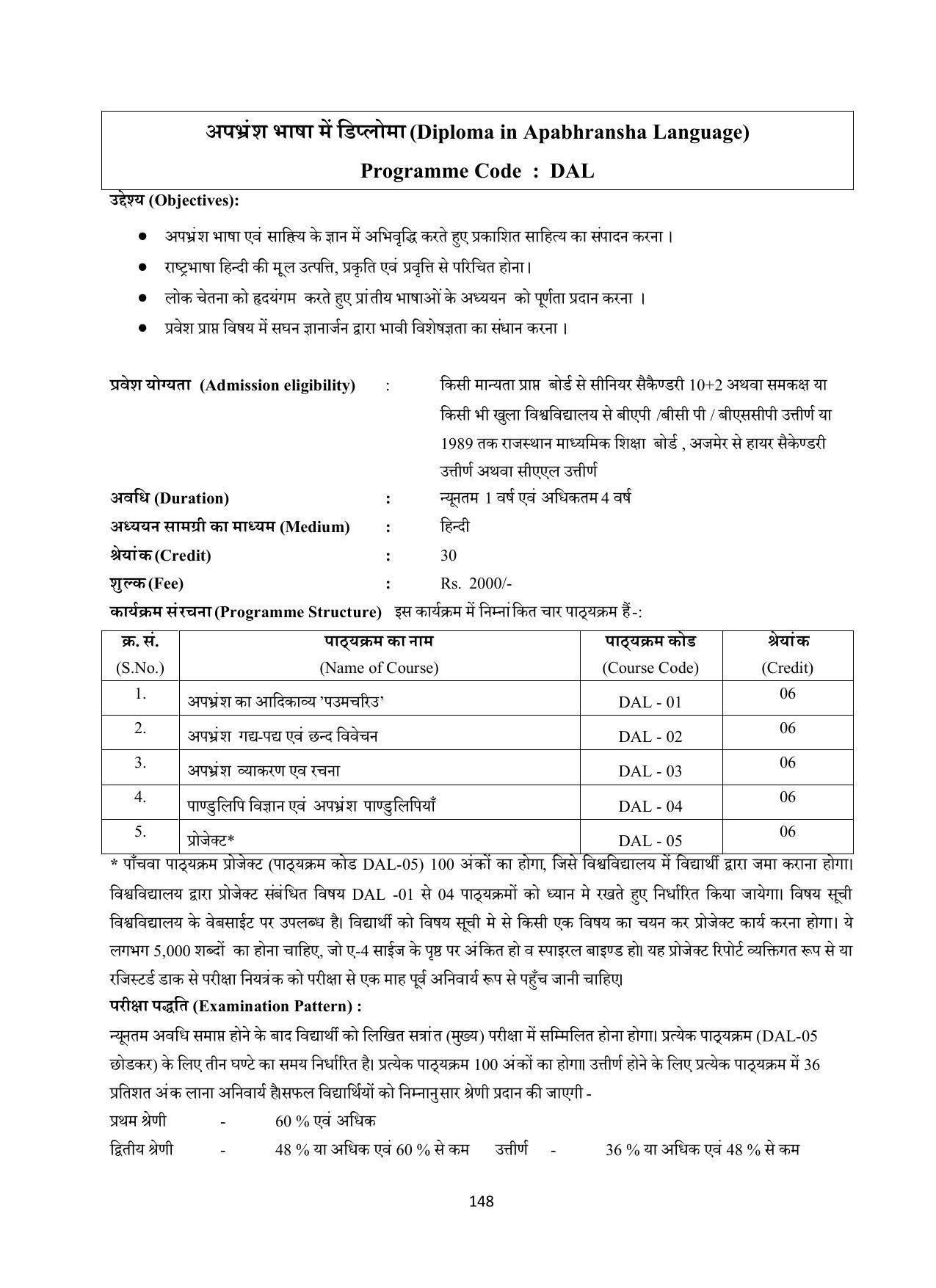 Vardhaman Mahaveer Open University (VMOU) Kota Prospectus 2021-22 - Page 148