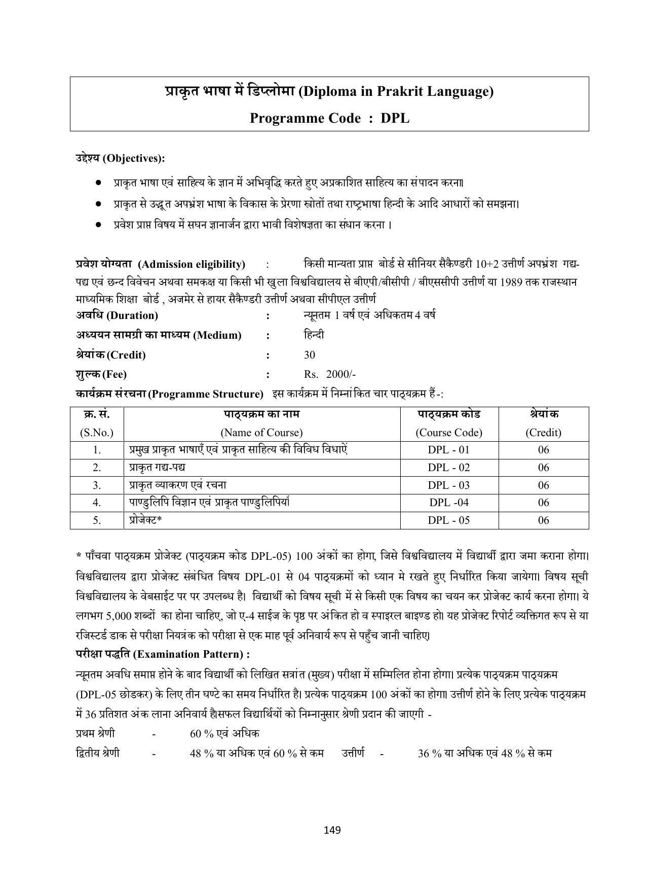 Vardhaman Mahaveer Open University (VMOU) Kota Prospectus 2021-22 - Page 149