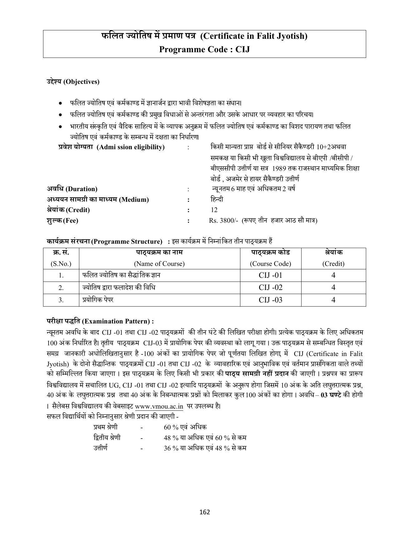 Vardhaman Mahaveer Open University (VMOU) Kota Prospectus 2021-22 - Page 162