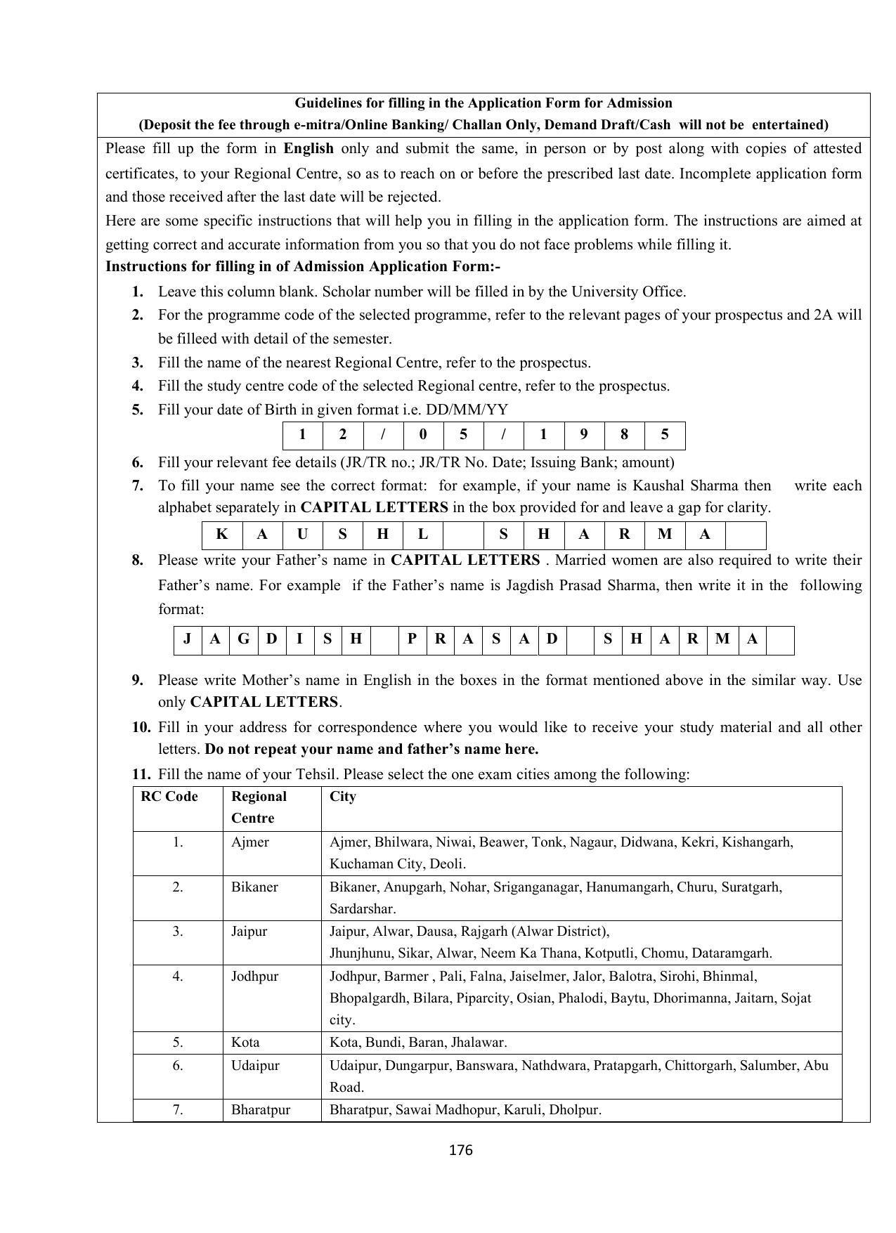 Vardhaman Mahaveer Open University (VMOU) Kota Prospectus 2021-22 - Page 176