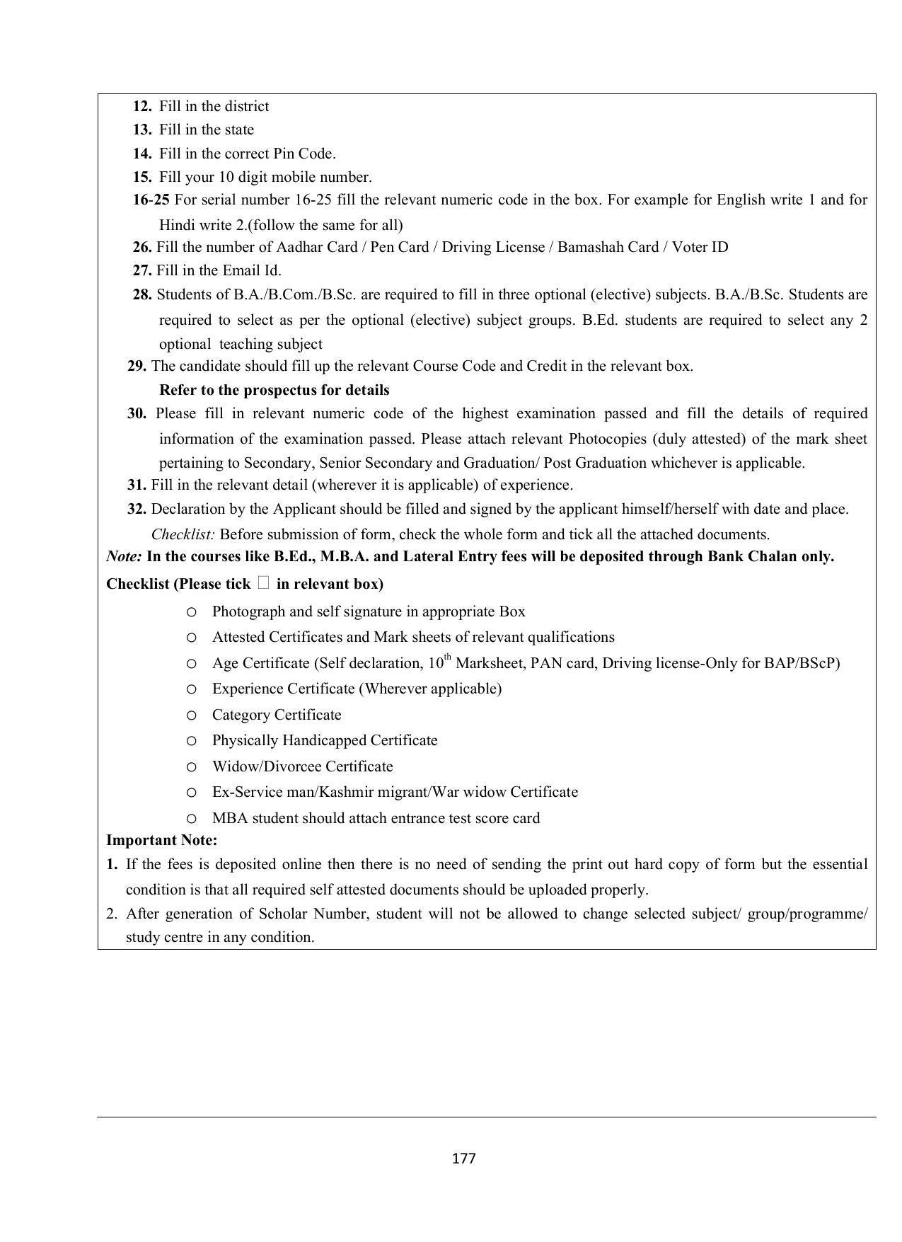 Vardhaman Mahaveer Open University (VMOU) Kota Prospectus 2021-22 - Page 177