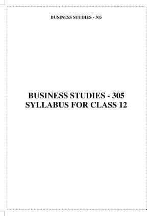 CUET Syllabus for Business Studies (English)