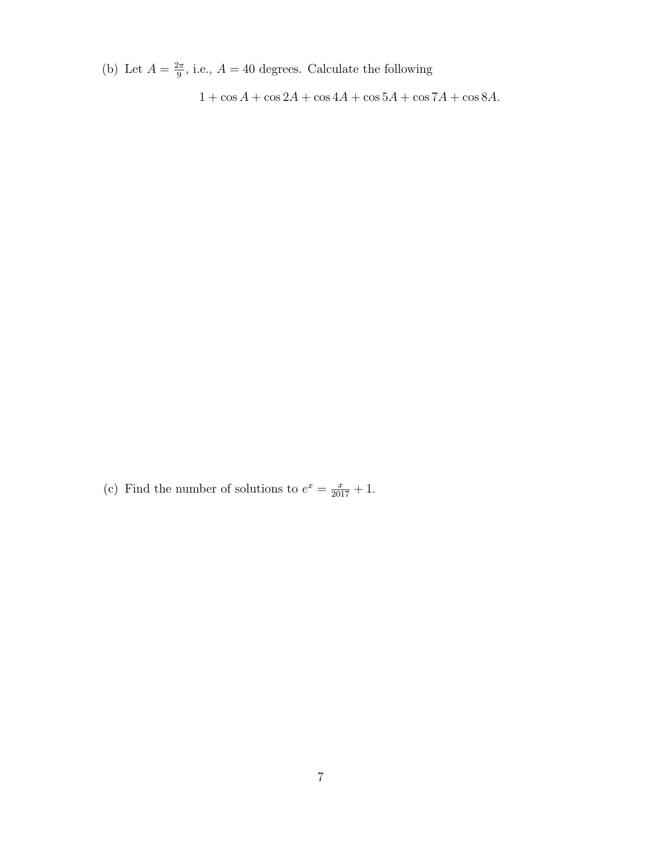 CMI Entrance Exam 2017 Question Paper B.Sc (Hons.) Mathematics and Computer Science - Page 7