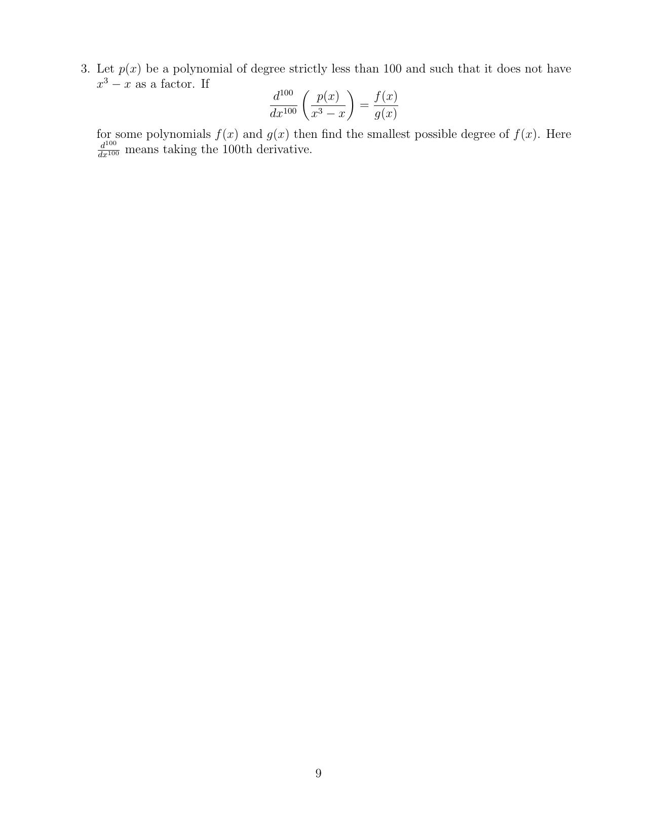 CMI Entrance Exam 2017 Question Paper B.Sc (Hons.) Mathematics and Computer Science - Page 9