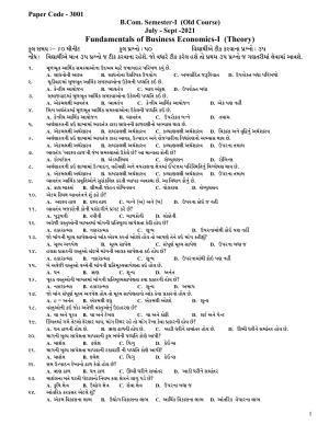 Hemchand North Gujarat University Sample Paper July-Sept 2021:B.Com. Semester-I (Old Course) Fundamentals of Business Economics-I (Theory)