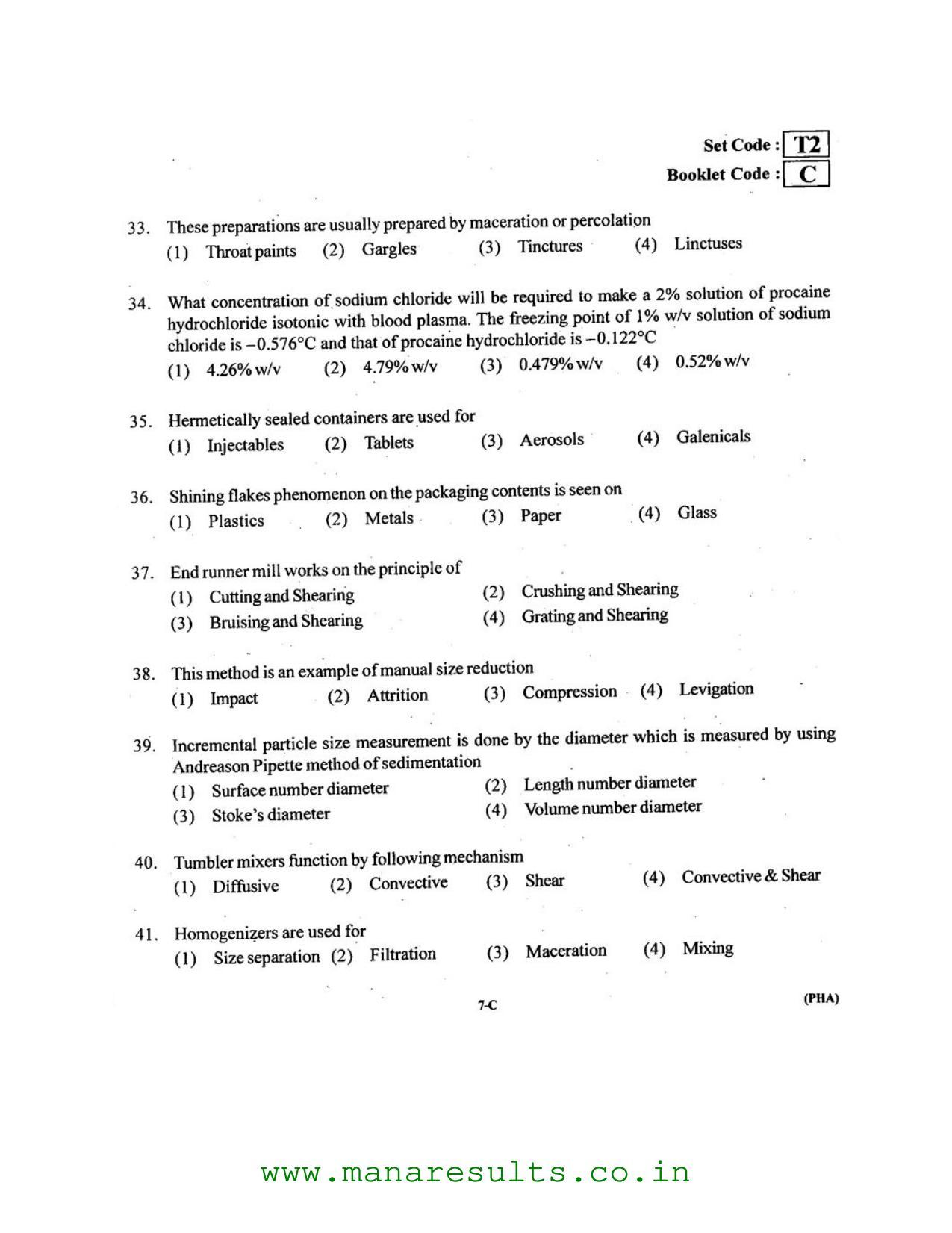 AP ECET 2016 Pharmacy Old Previous Question Papers - Page 5