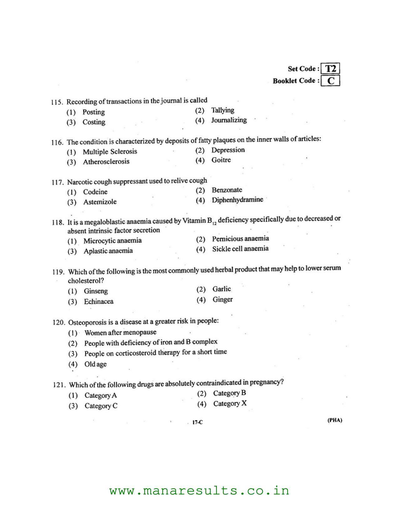 AP ECET 2016 Pharmacy Old Previous Question Papers - Page 15
