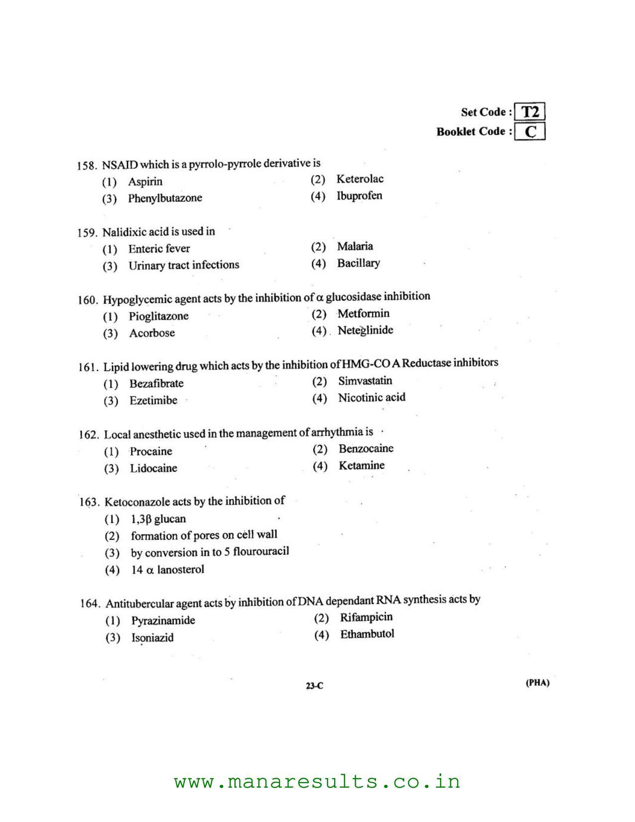 AP ECET 2016 Pharmacy Old Previous Question Papers - Page 21