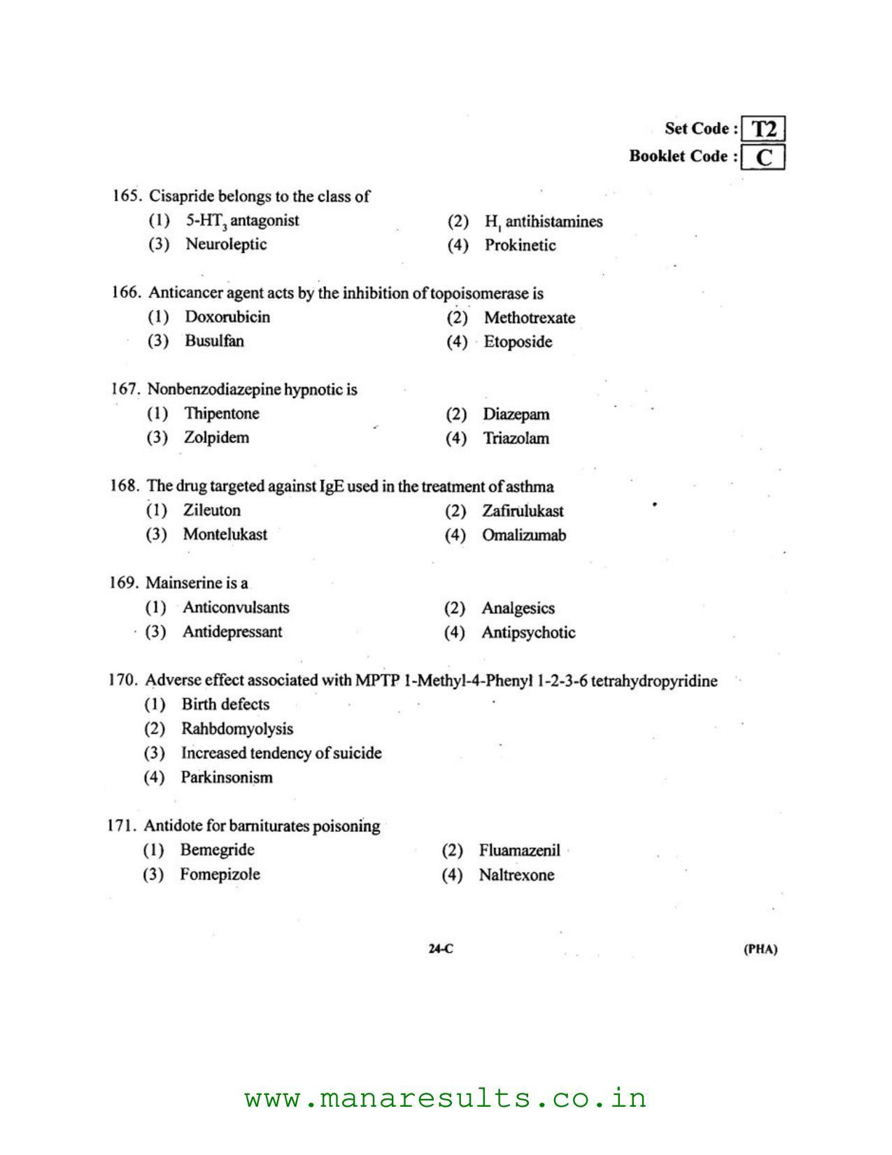 AP ECET 2016 Pharmacy Old Previous Question Papers - Page 22