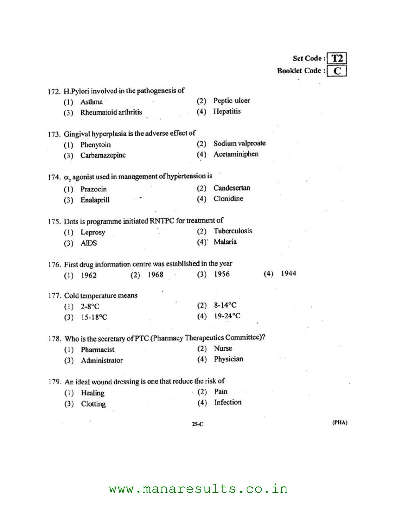 AP ECET 2016 Pharmacy Old Previous Question Papers - Page 23