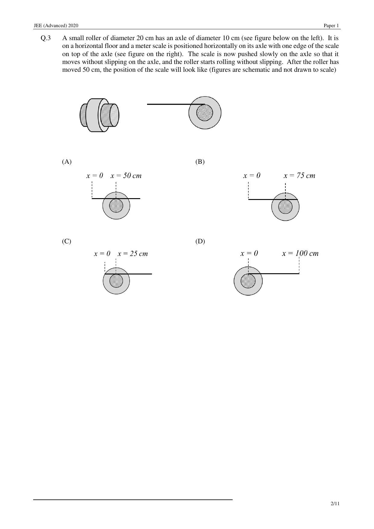 JEE (Advanced) 2020 Paper I - English Question Paper - Page 2