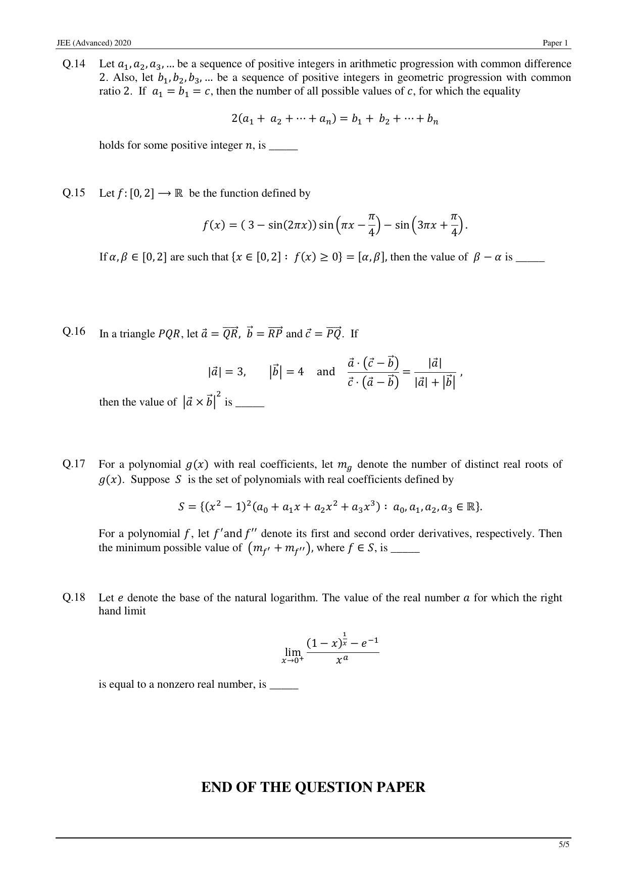 JEE (Advanced) 2020 Paper I - English Question Paper - Page 24