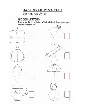 Worksheet for Class 1 English Assignment 64 Hidden Letters