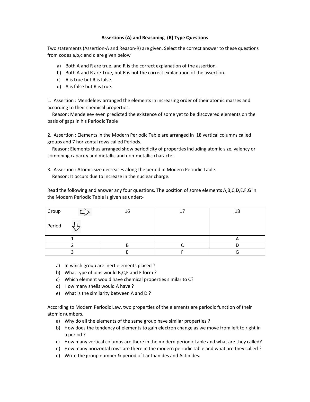 JKBOSE Class 10 Periodic Classification of Elements (Chemistry) Question Bank - Page 4