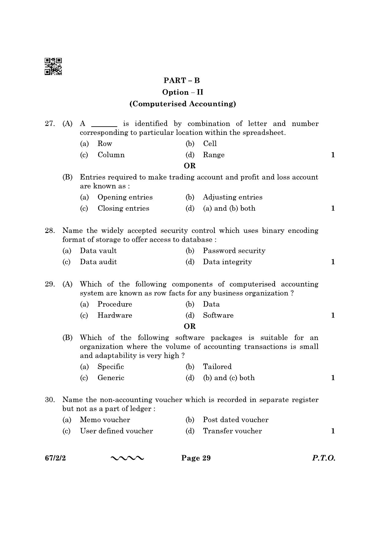 CBSE Class 12 67-2-2 Accountancy 2023 Question Paper - Page 29
