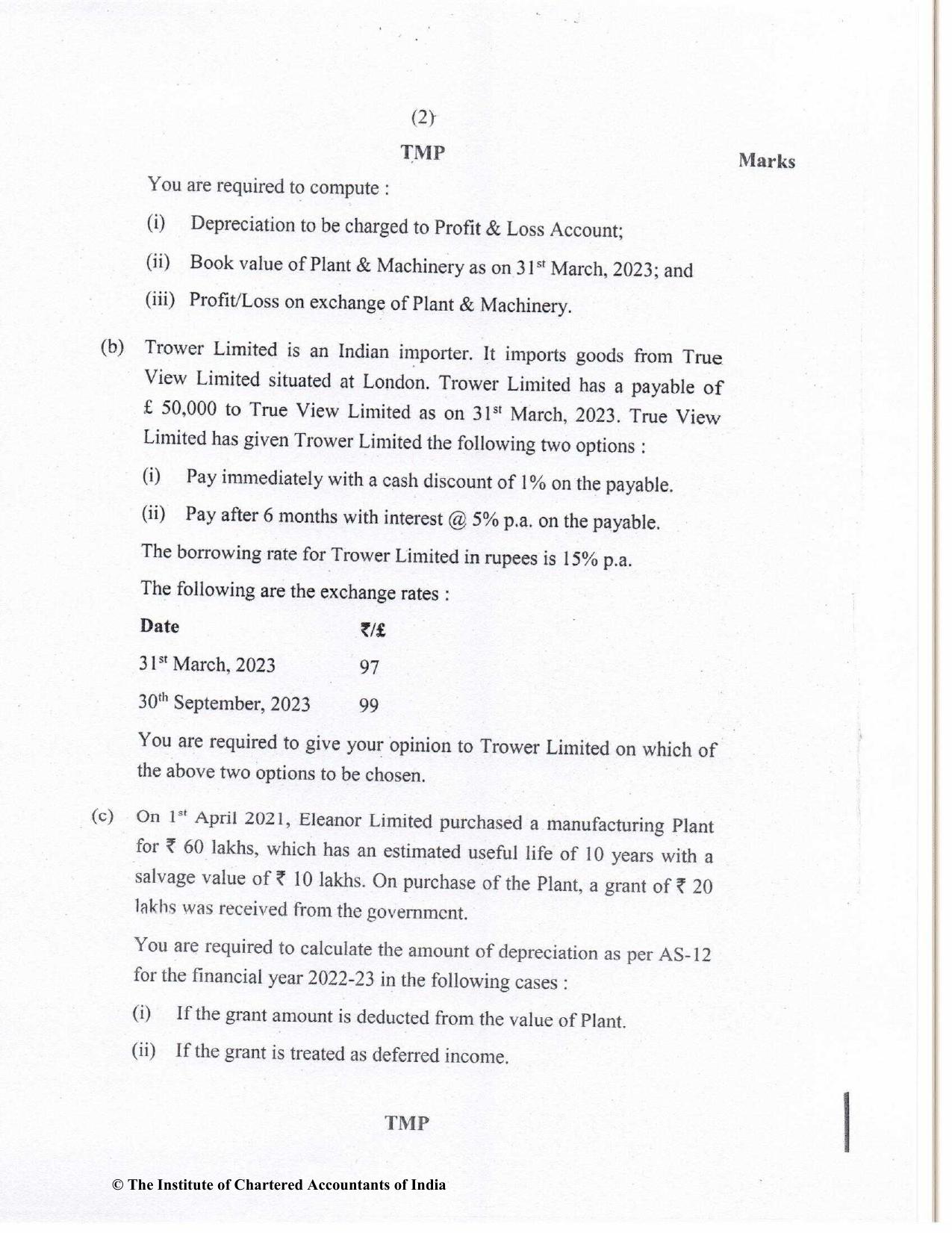 CA Inter May 2023 Question Paper - Paper 1 – Accounting - Page 2