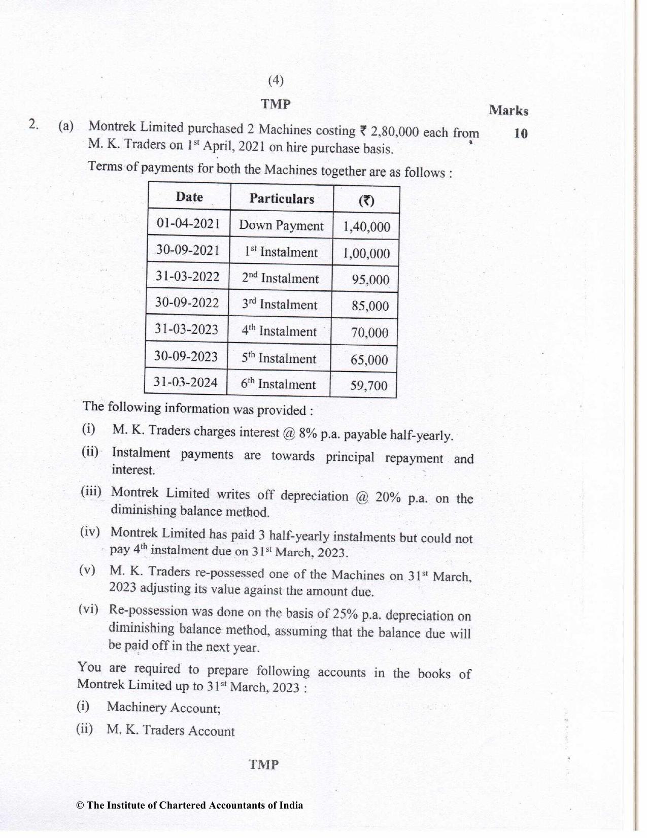 CA Inter May 2023 Question Paper - Paper 1 – Accounting - Page 4