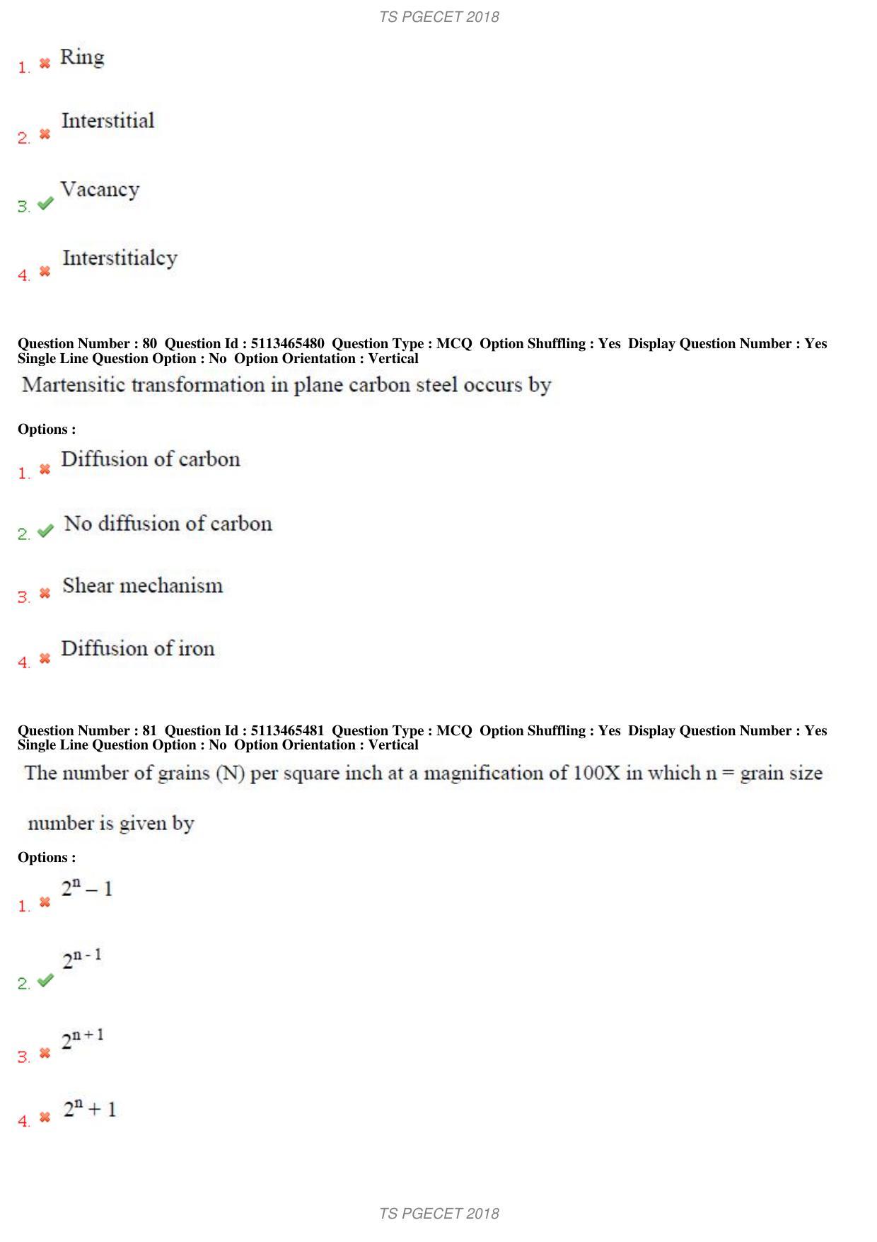 TS PGECET 2018: Metallurgical Engineering Question Papers - Page 29