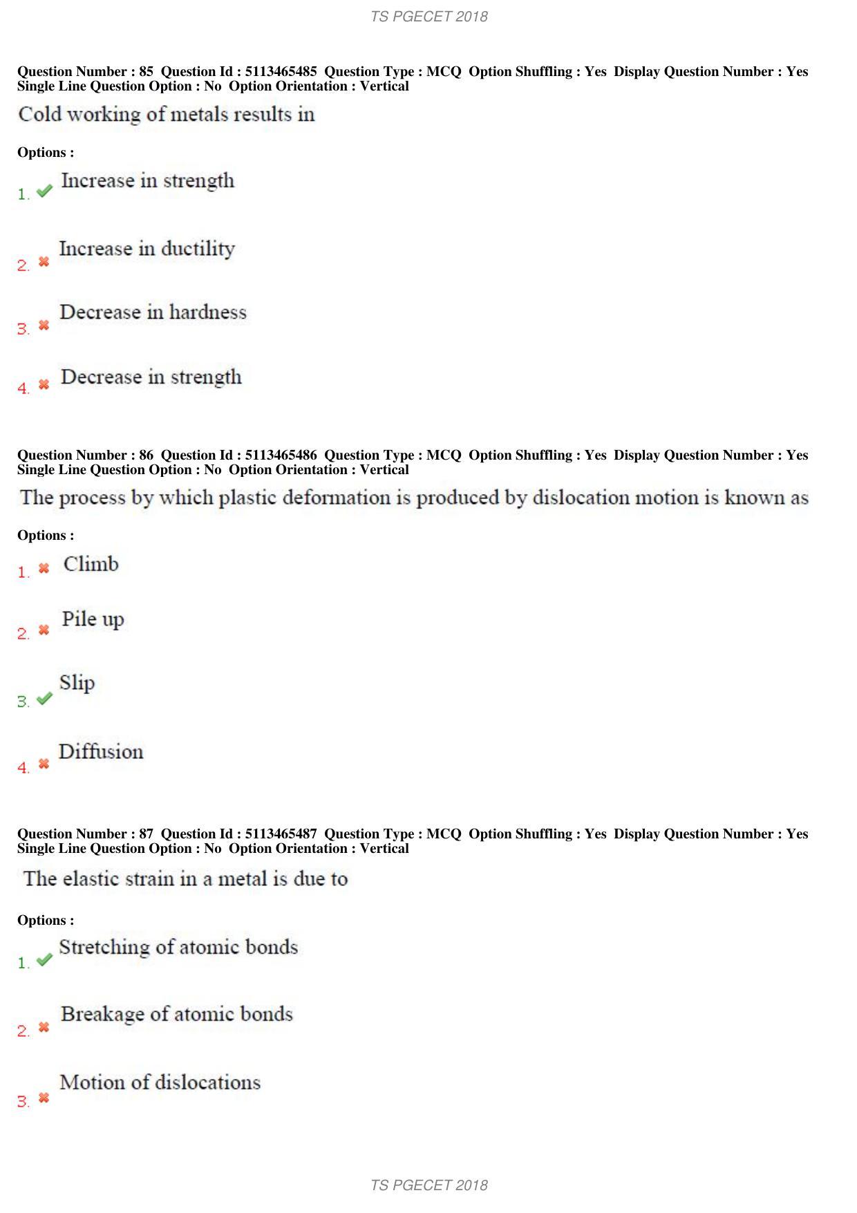 TS PGECET 2018: Metallurgical Engineering Question Papers - Page 31