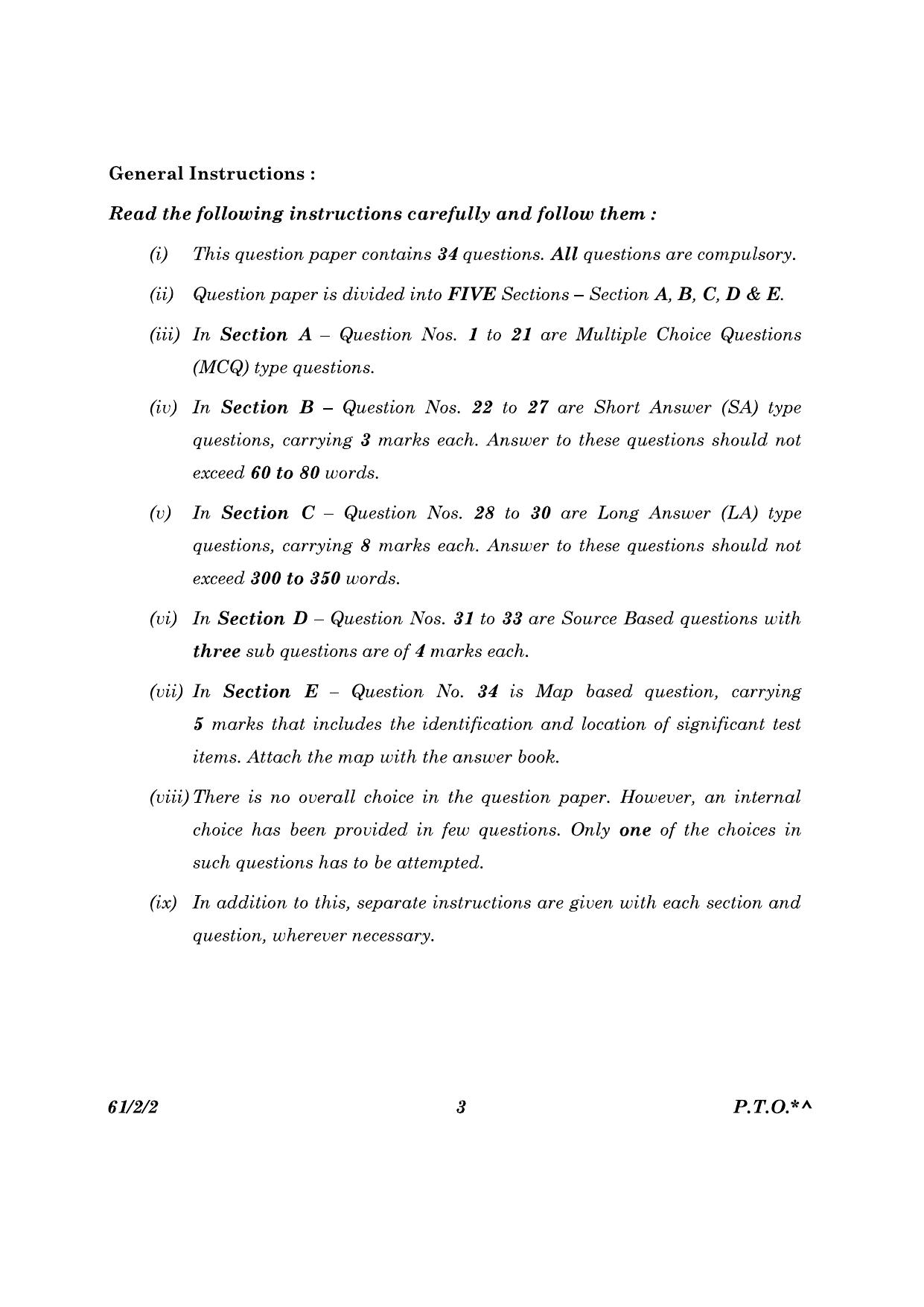 CBSE Class 12 61-2-2 History 2023 Question Paper - Page 3