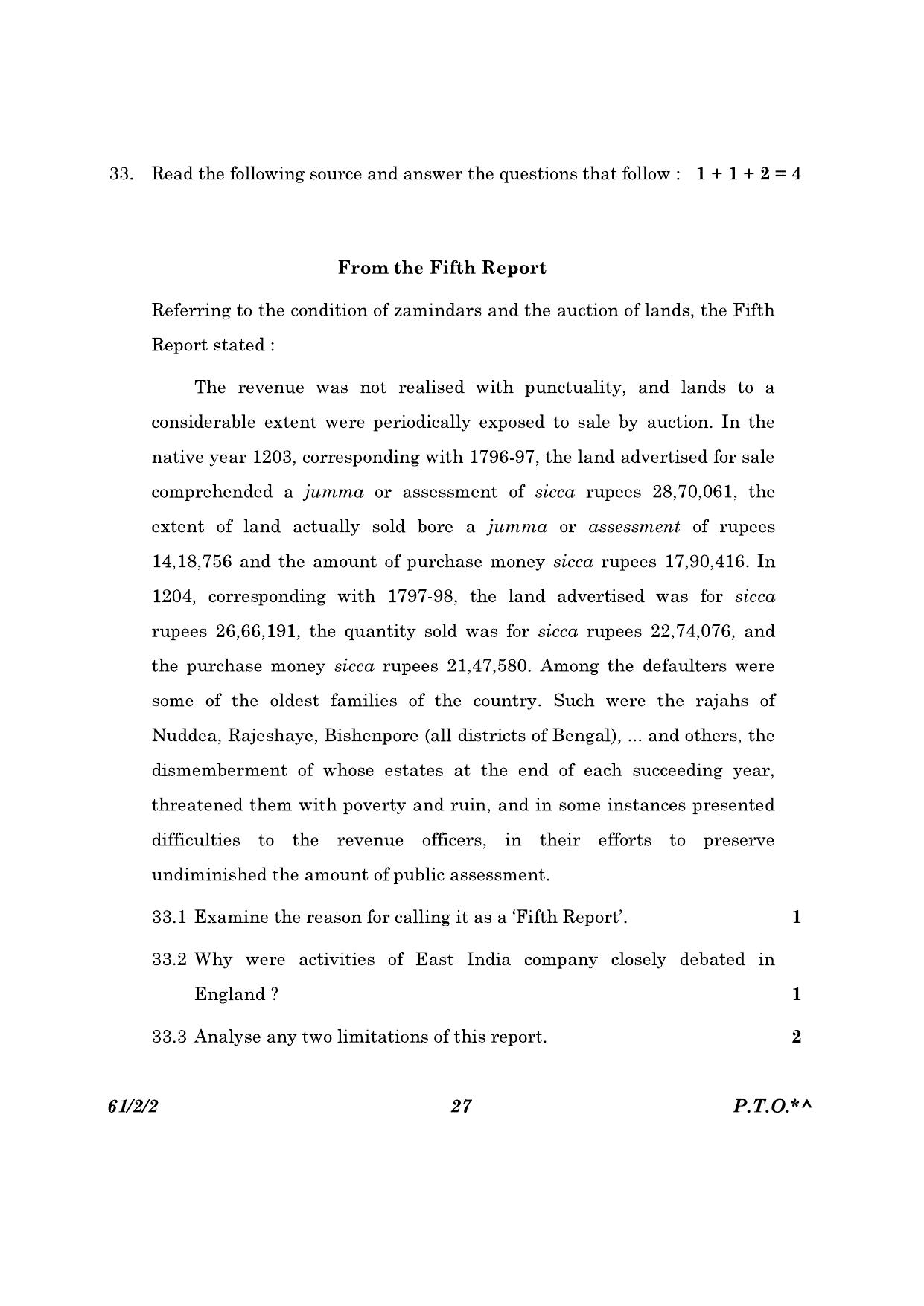 CBSE Class 12 61-2-2 History 2023 Question Paper - Page 27