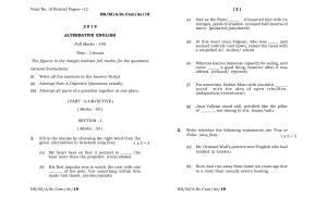 Meghalaya Board (MBOSE) Class 11 Alternative_English 2019 Question Paper