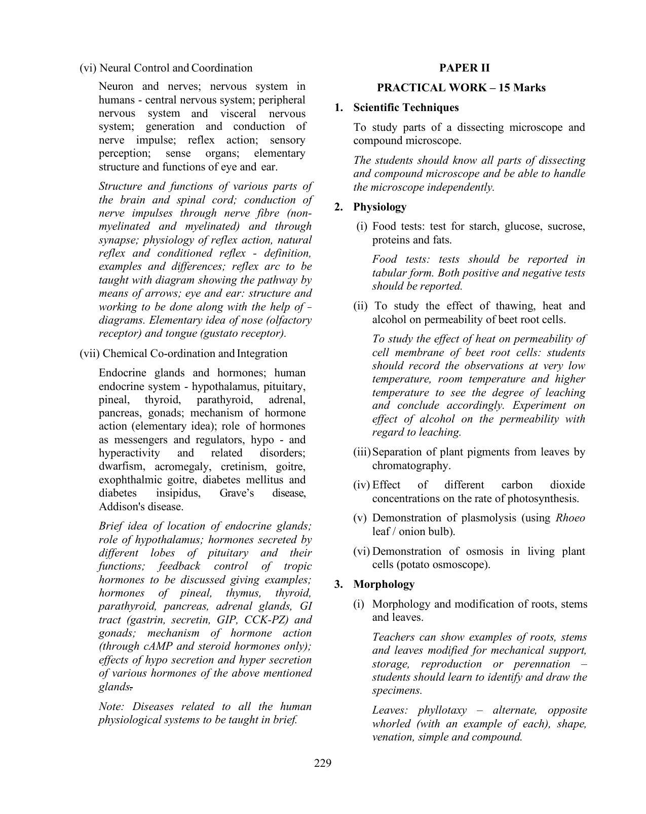 ISC Class XI & XII Biology Syllabus - Page 8