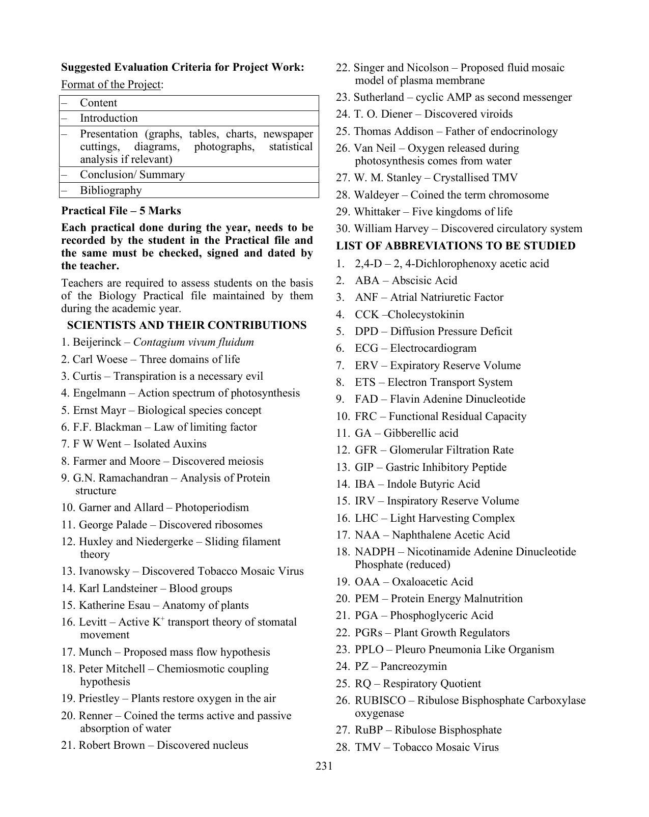 ISC Class XI & XII Biology Syllabus - Page 10