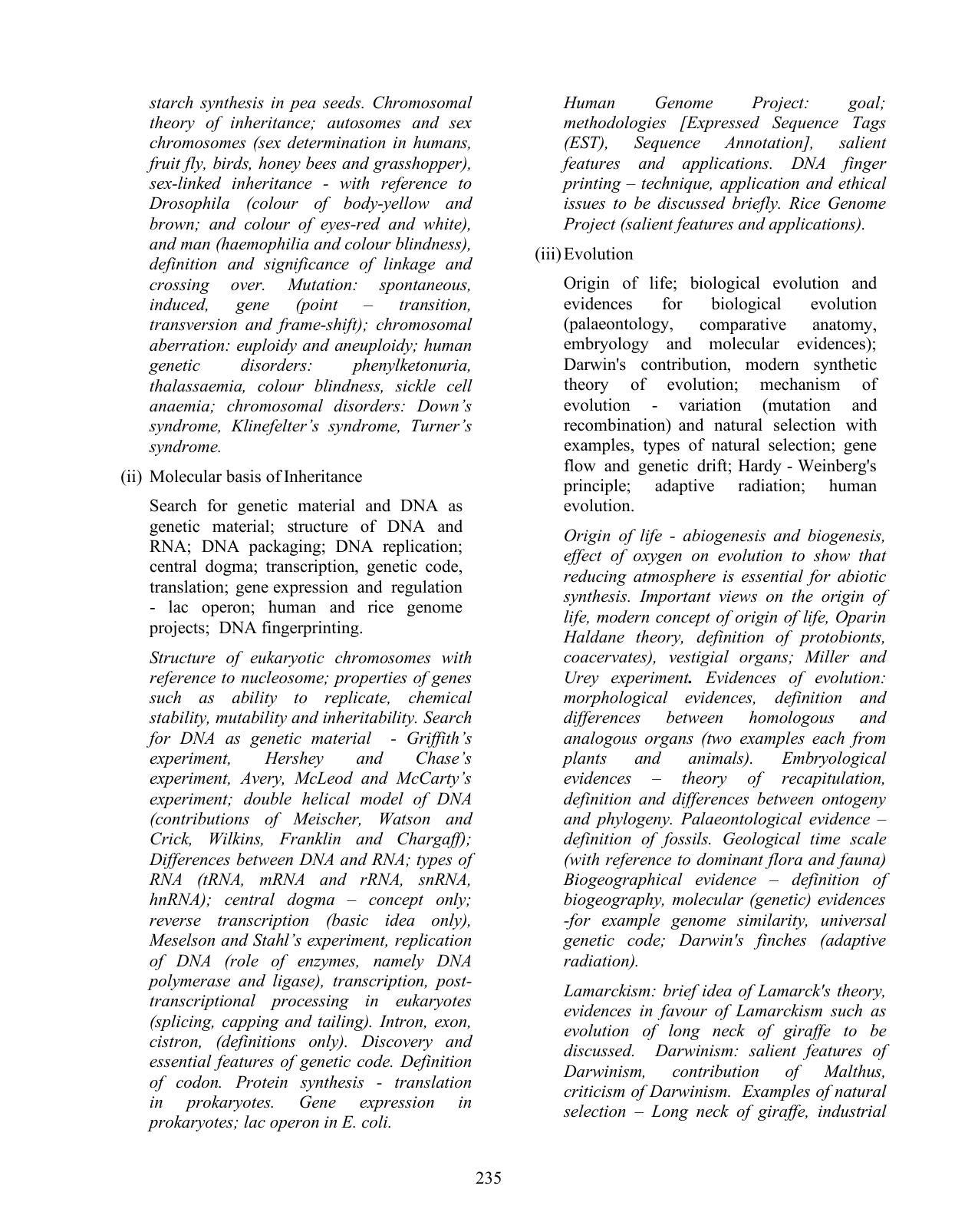 ISC Class XI & XII Biology Syllabus - Page 14