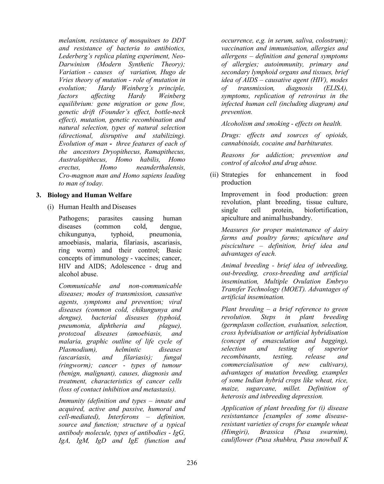 ISC Class XI & XII Biology Syllabus - Page 15