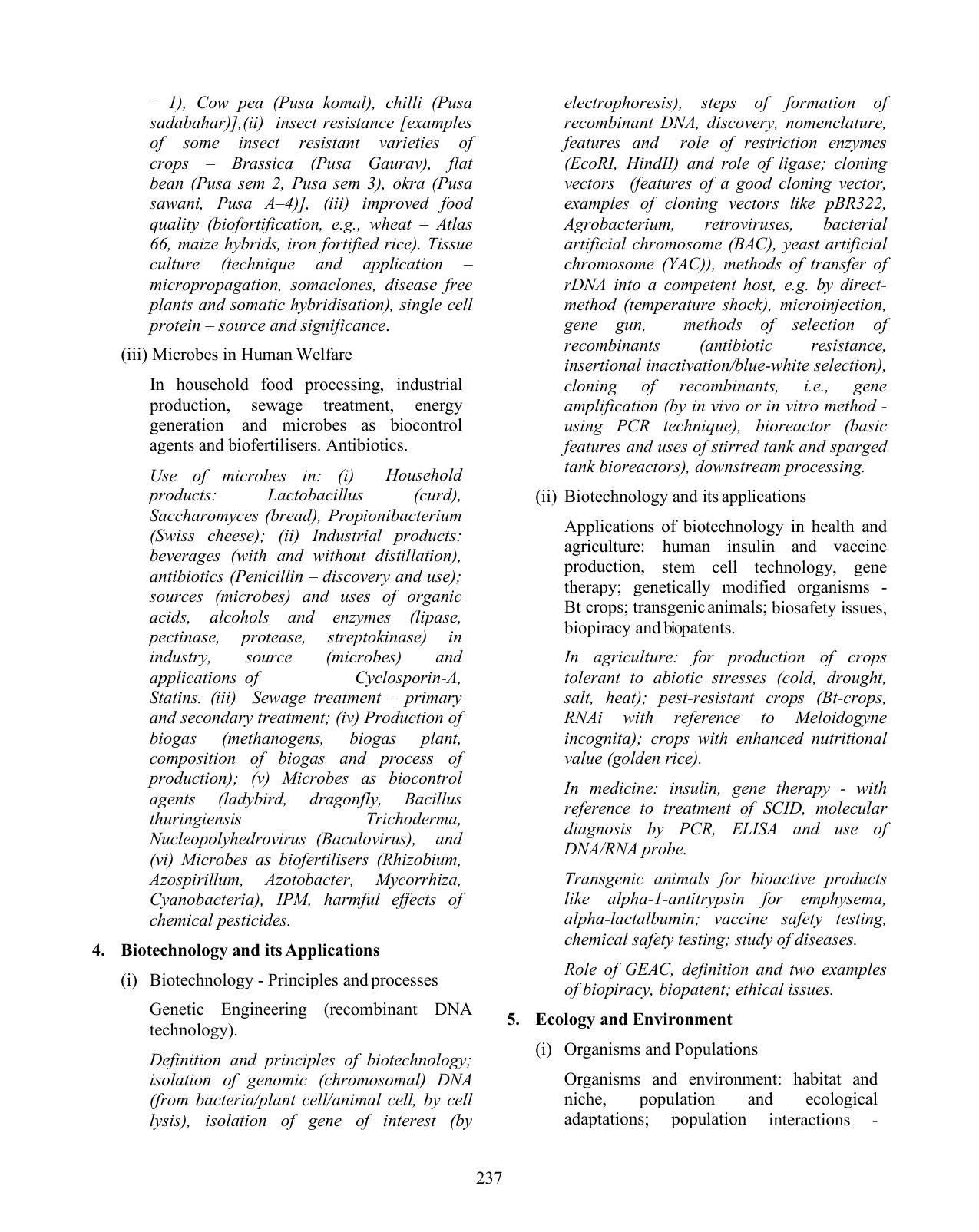 ISC Class XI & XII Biology Syllabus - Page 16