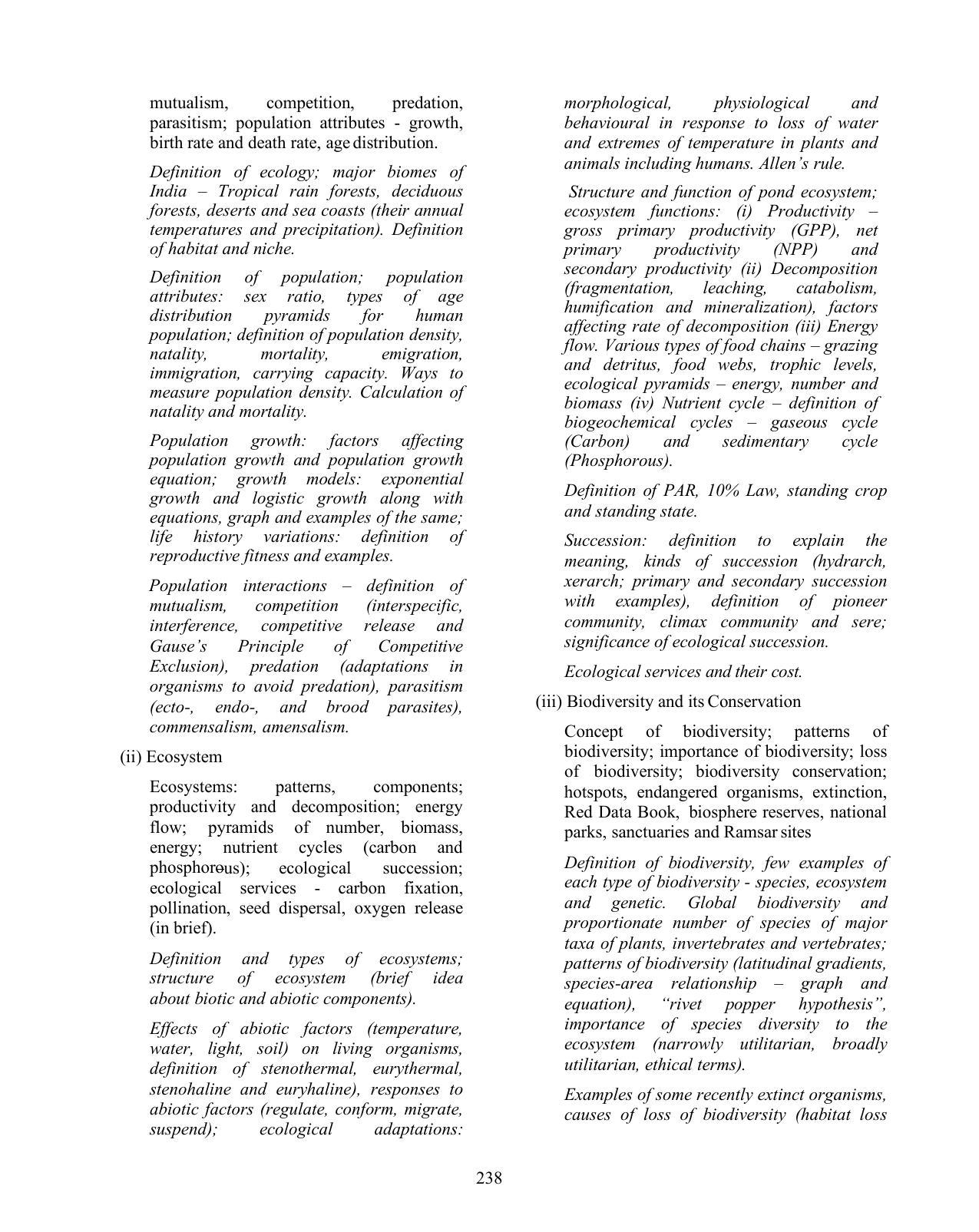 ISC Class XI & XII Biology Syllabus - Page 17