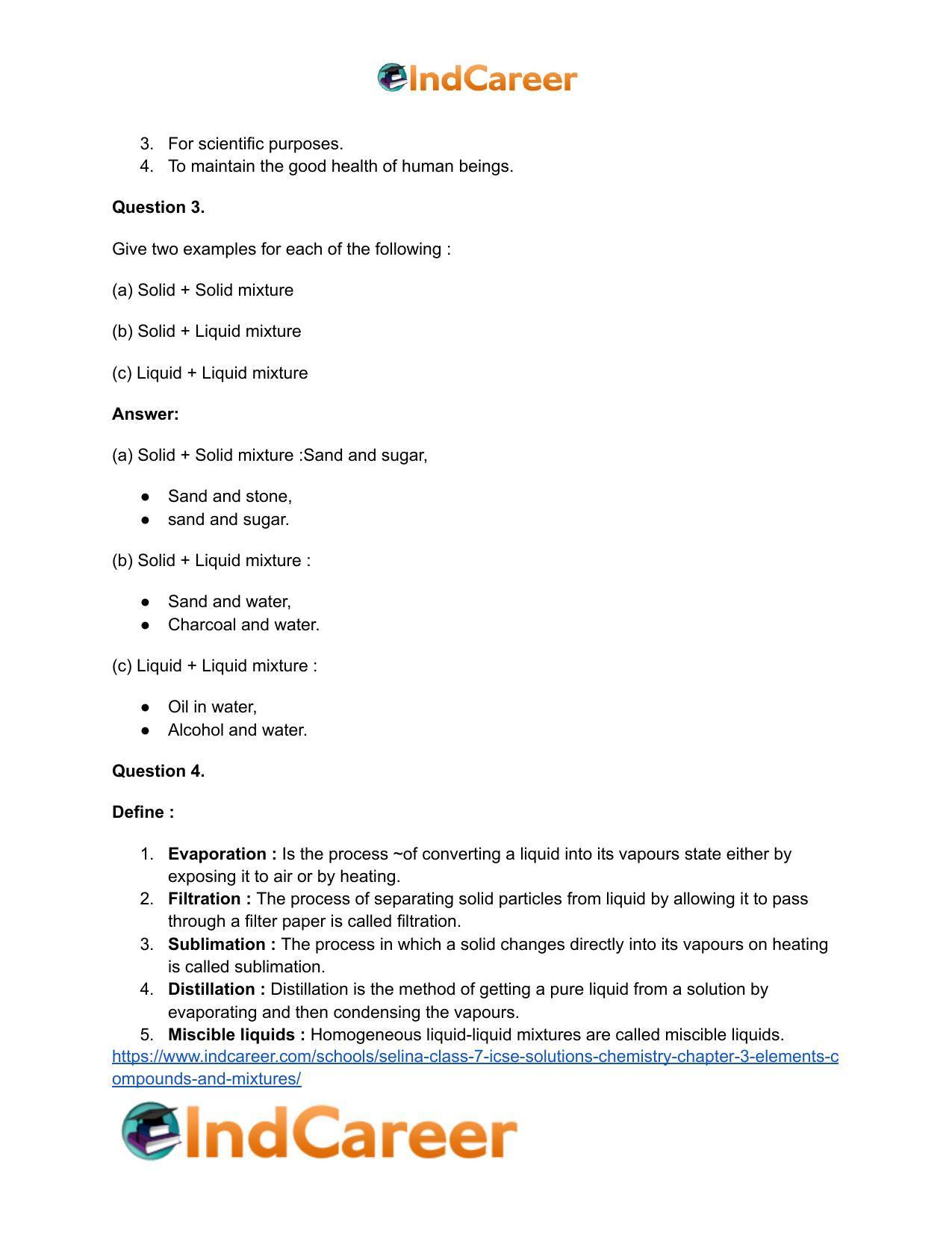 Selina Class 7 ICSE Solutions Chemistry : Chapter 3- Elements, Compounds and Mixtures - Page 6