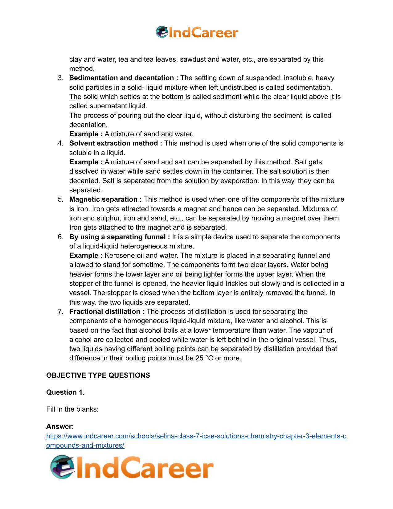 Selina Class 7 ICSE Solutions Chemistry : Chapter 3- Elements, Compounds and Mixtures - Page 9