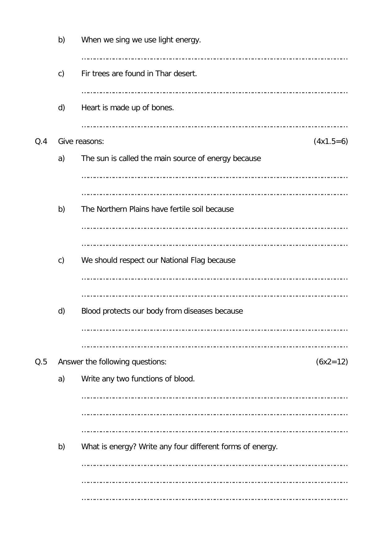 Worksheet for Class 4 Environmental Studies Assignment 8 - Page 2