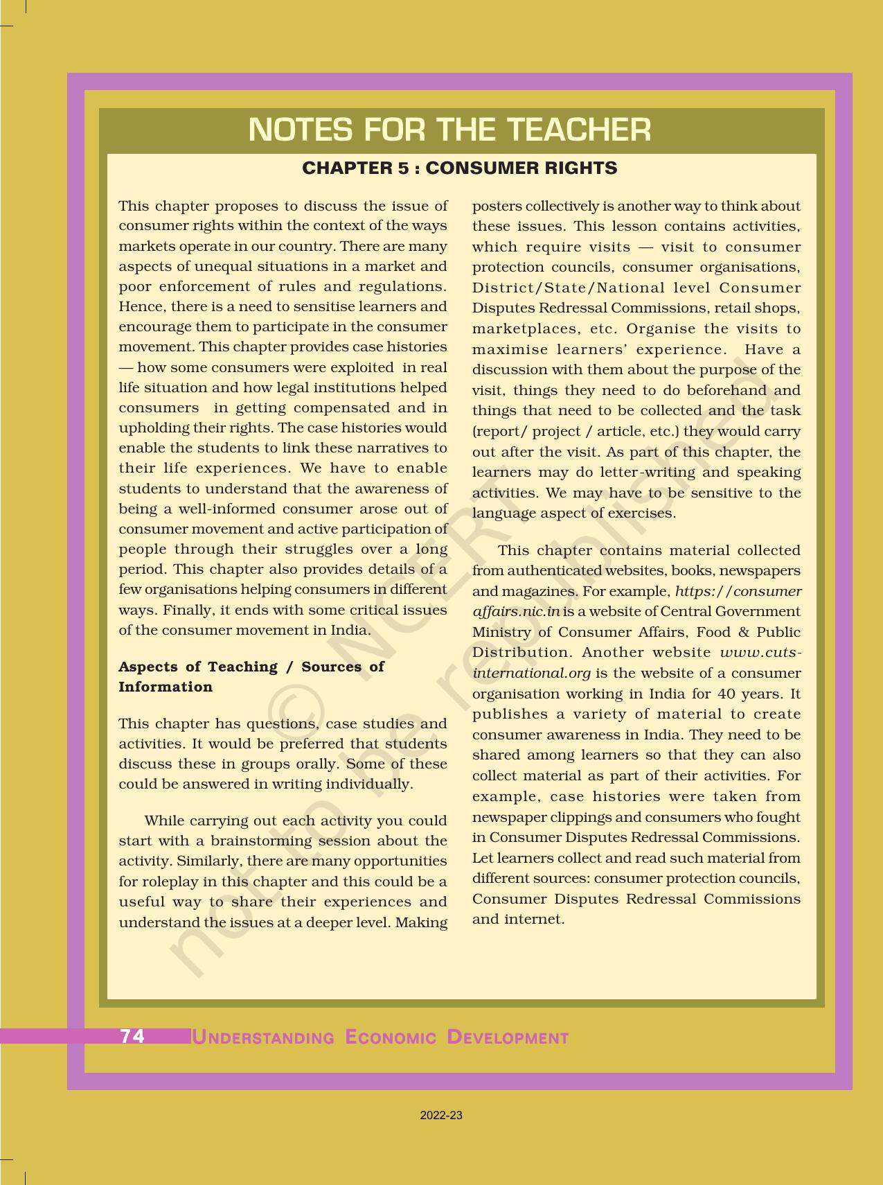 NCERT Book for Class 10 Economics Chapter 5 Consumer Rights - Page 1