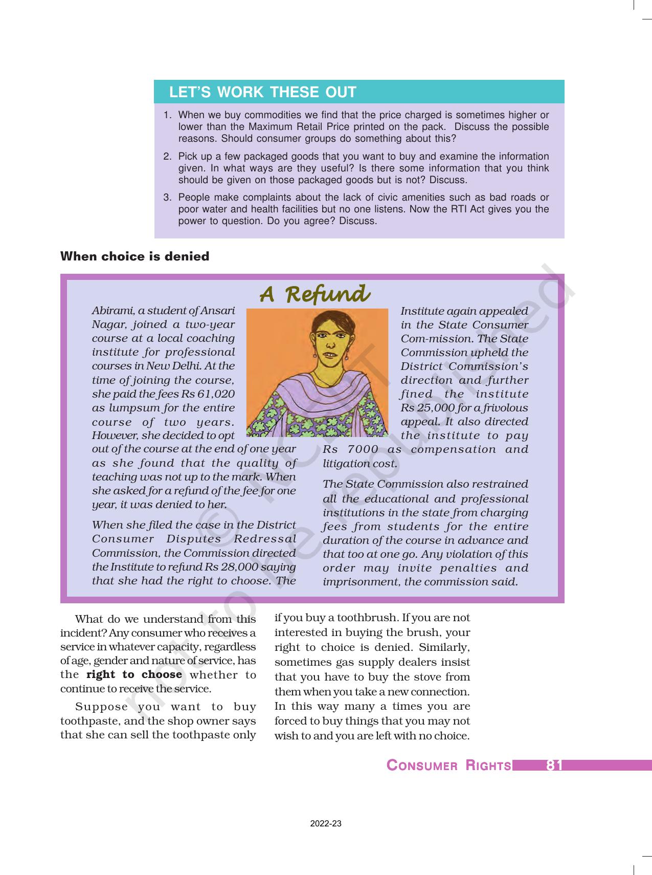 NCERT Book for Class 10 Economics Chapter 5 Consumer Rights - Page 8