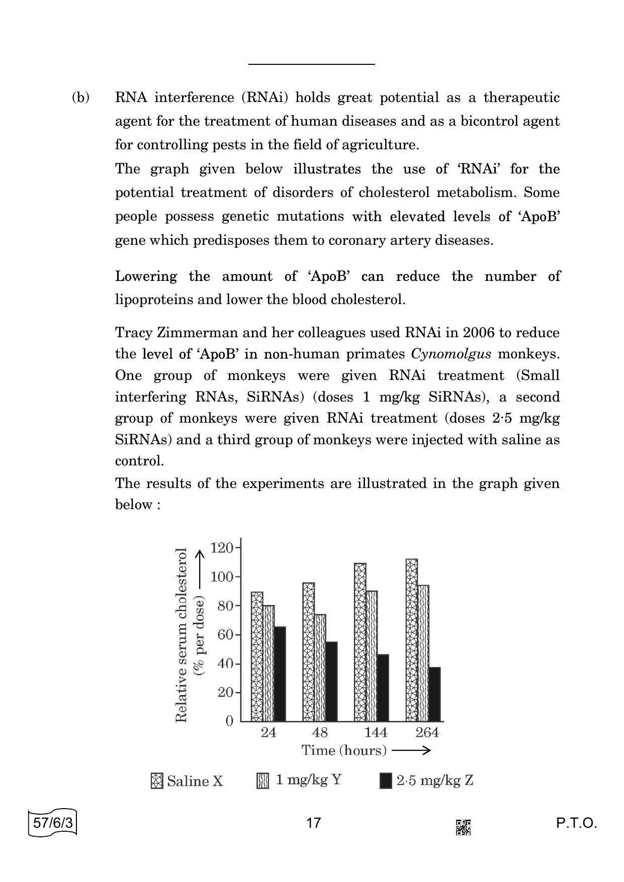 CBSE Class 12 57-6-3 BIOLOGY 2022 Compartment Question Paper - Page 17