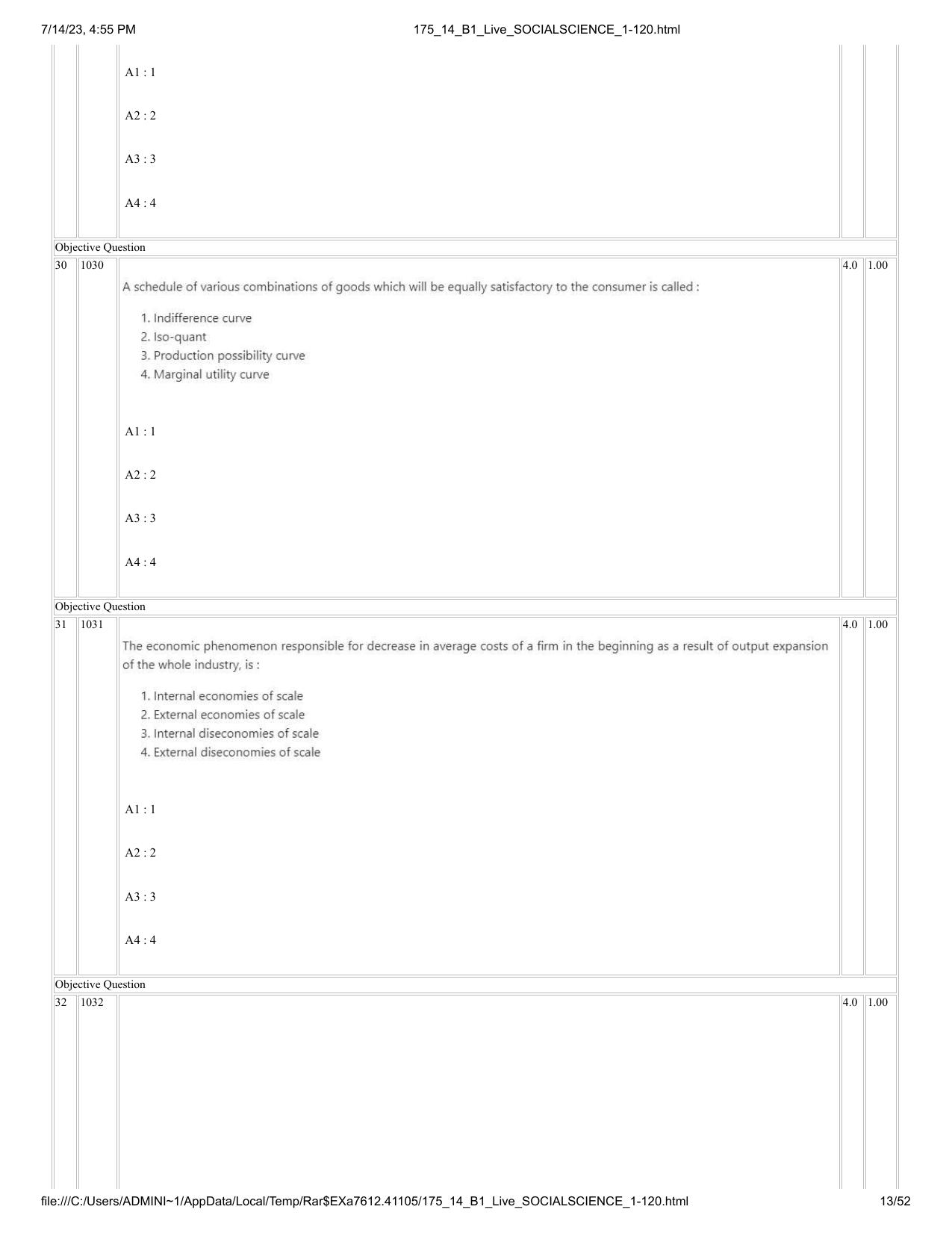 ICAR AIEEA PG 2023 SOCIAL SCIENCES Question Paper- 14 July 2023 - Page 13