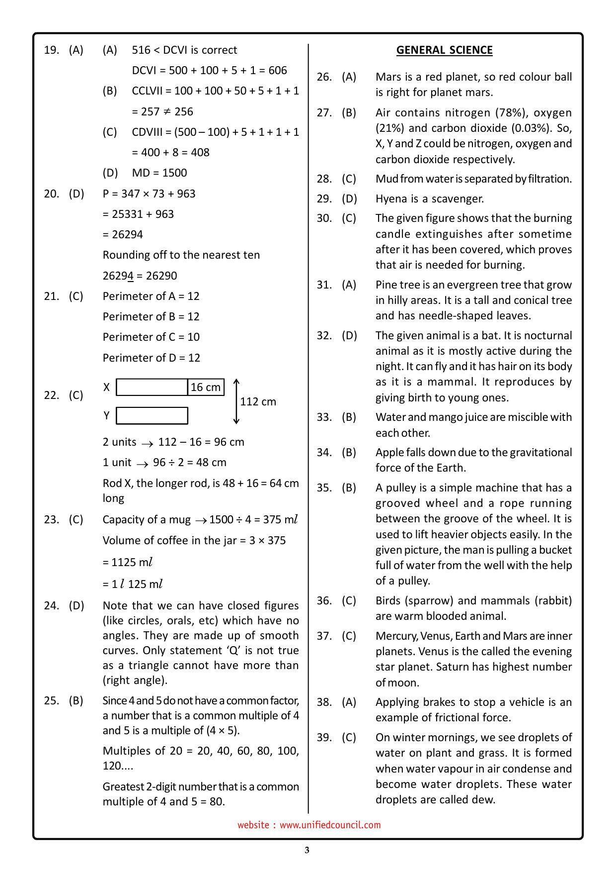 NSTSE 2023 Class 4 Answer Key (Paper Code 484) - Page 3