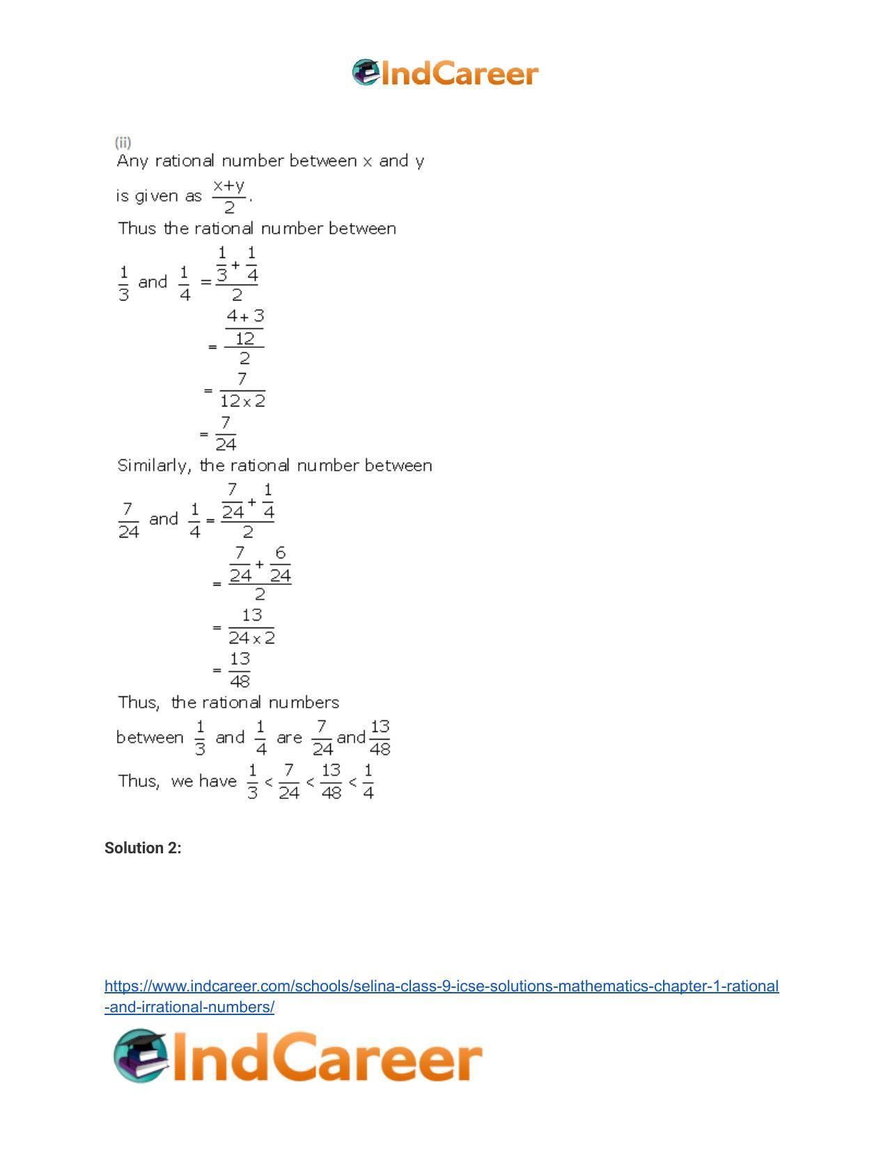 Selina Class 9 ICSE Solutions Mathematics : Chapter 1 - Rational and Irrational Numbers - Page 4