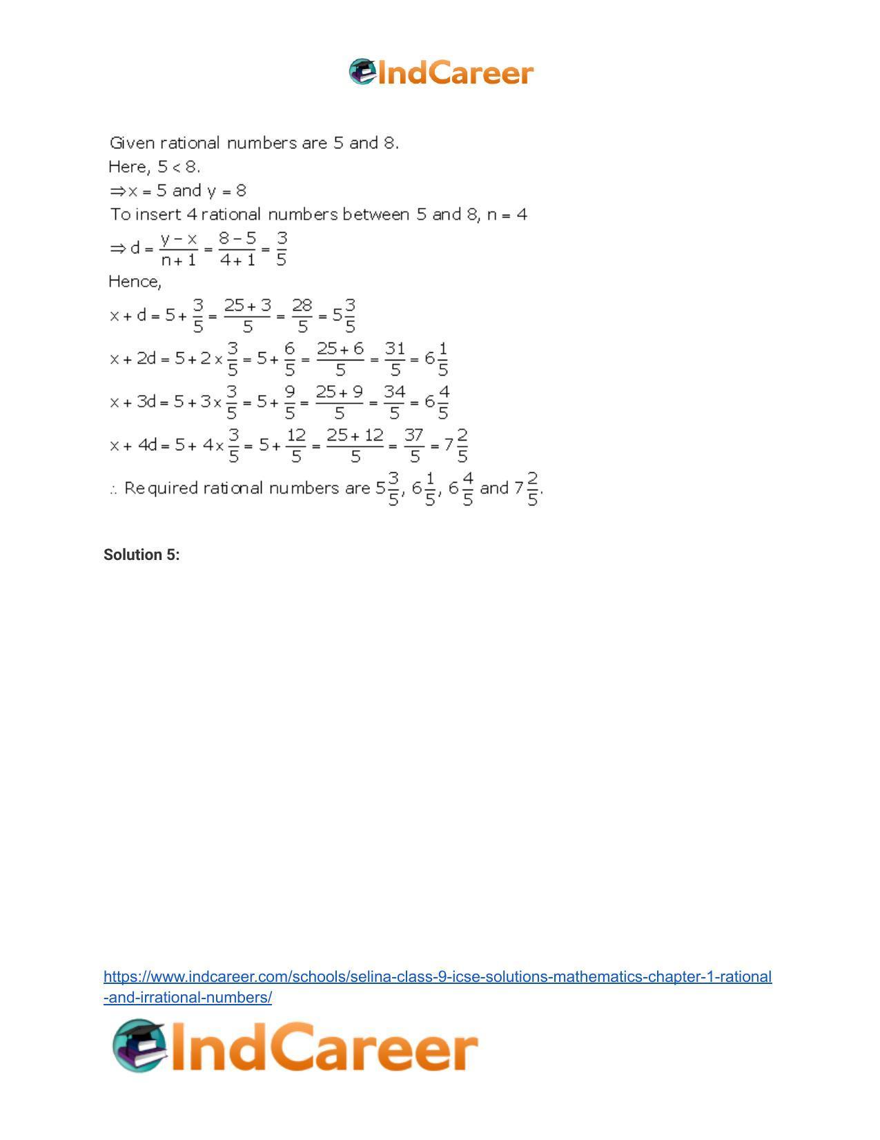 Selina Class 9 ICSE Solutions Mathematics : Chapter 1 - Rational and Irrational Numbers - Page 7
