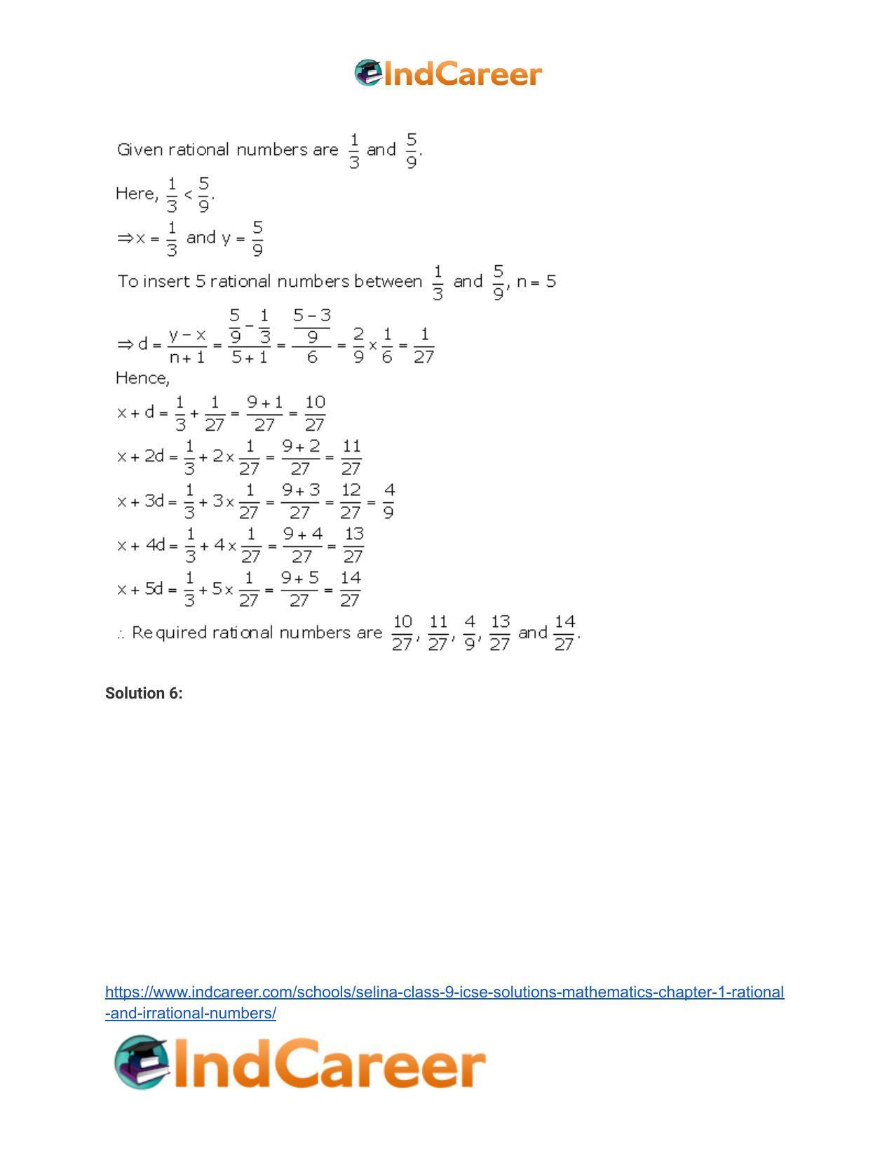 Selina Class 9 ICSE Solutions Mathematics : Chapter 1 - Rational and Irrational Numbers - Page 8