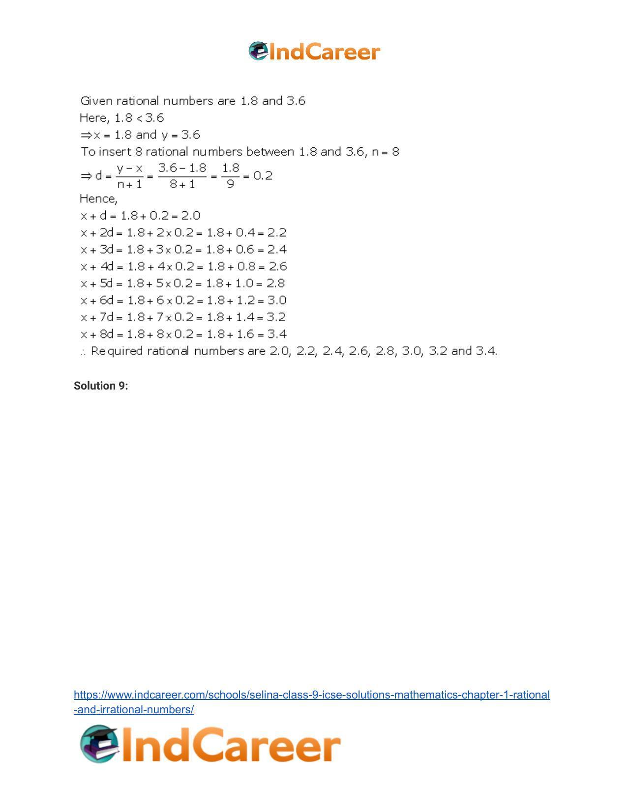 Selina Class 9 ICSE Solutions Mathematics : Chapter 1 - Rational and Irrational Numbers - Page 11