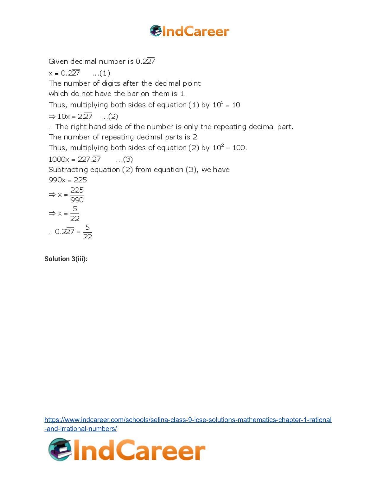 Selina Class 9 ICSE Solutions Mathematics : Chapter 1 - Rational and Irrational Numbers - Page 16