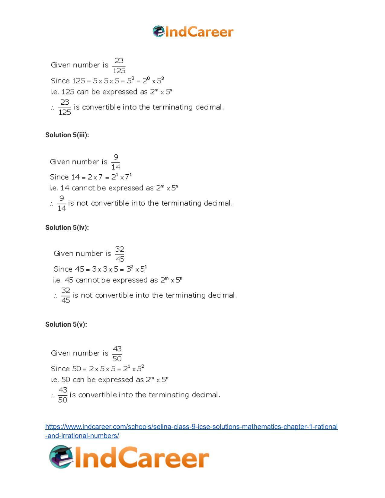 Selina Class 9 ICSE Solutions Mathematics : Chapter 1 - Rational and Irrational Numbers - Page 20