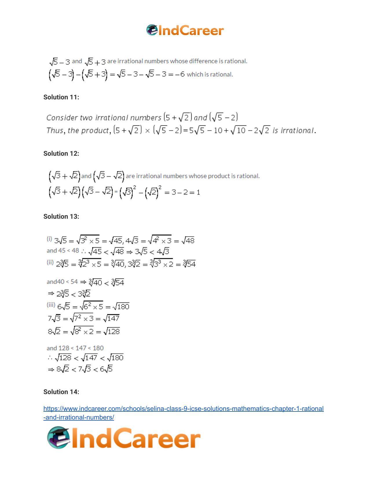 Selina Class 9 ICSE Solutions Mathematics : Chapter 1 - Rational and Irrational Numbers - Page 29