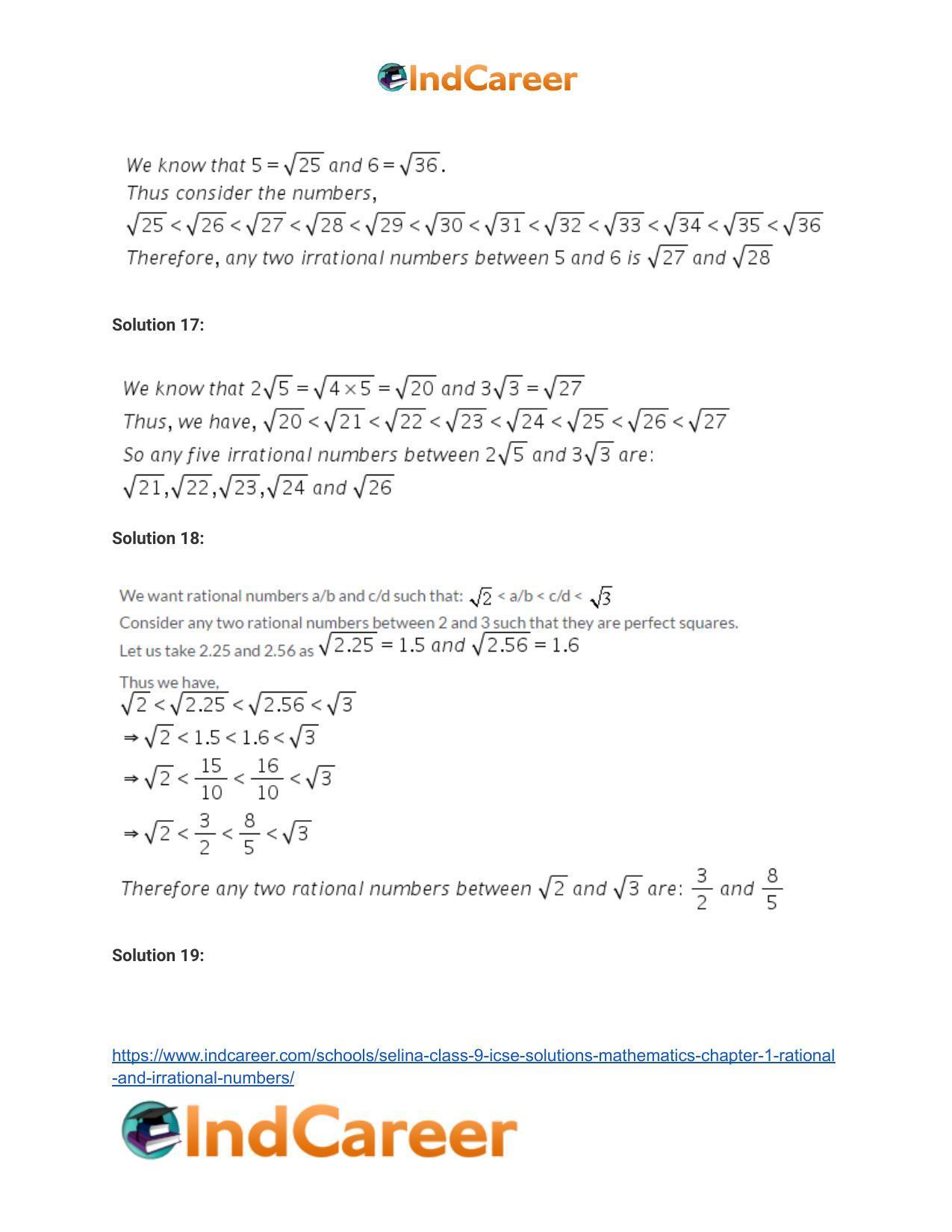 Selina Class 9 ICSE Solutions Mathematics : Chapter 1 - Rational and Irrational Numbers - Page 32