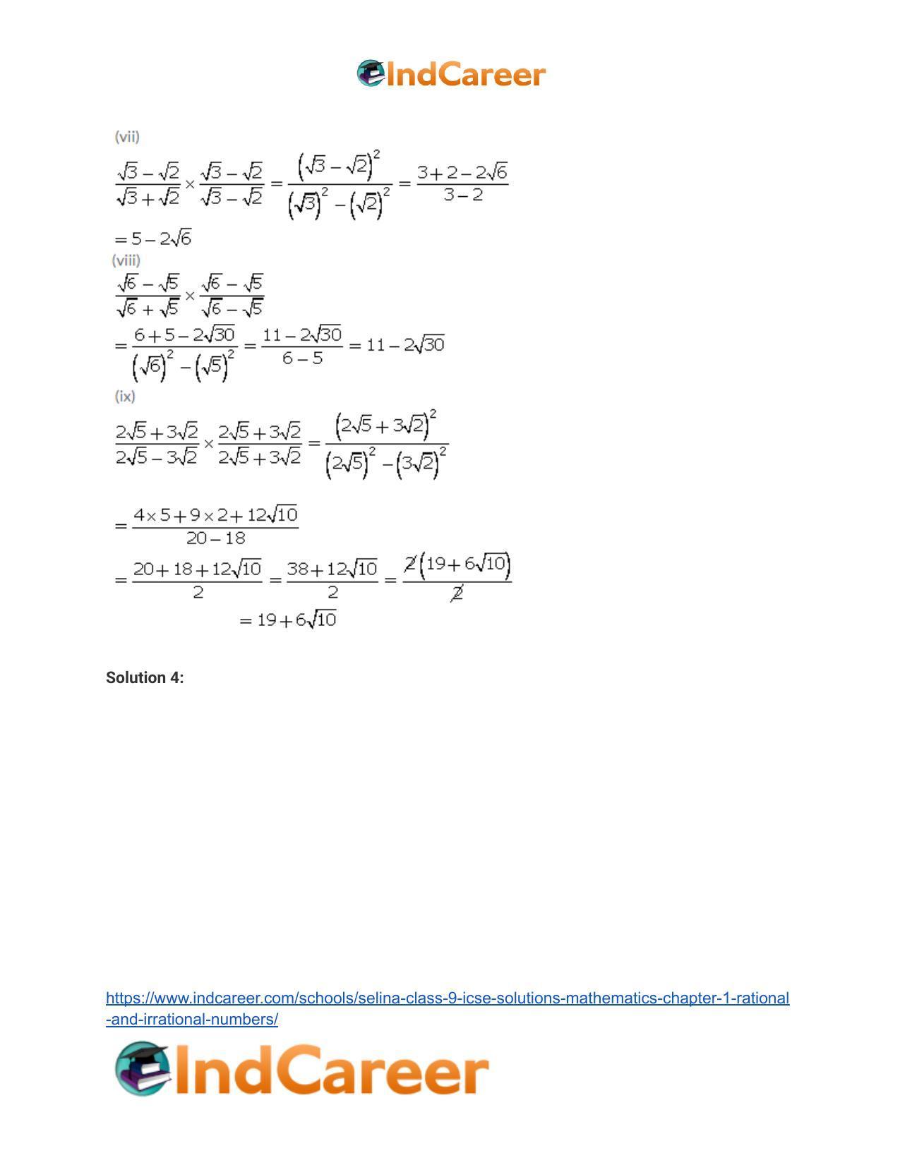 Selina Class 9 ICSE Solutions Mathematics : Chapter 1 - Rational and Irrational Numbers - Page 38